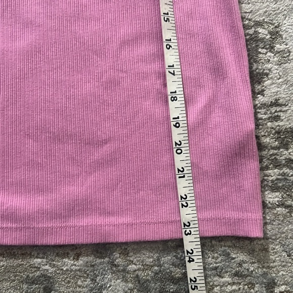 J. Crew Ribbed Ruffled Pink Women Sz Small Stretchy Crewneck Tank Top - Picture 6 of 9